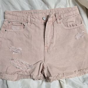 Vanilla Star Women's Pink Distressed Shorts